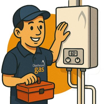 Techniker vor Gastherme