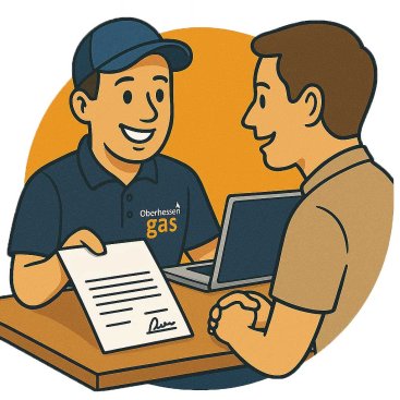 Techniker und Kunde Beratungsgespräch